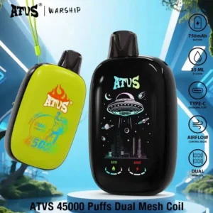 Puff 45kATVS 45000 Puffs 45K Volledig Smart Screen: Futuristische wegwerpvape met Intelligentimgi Touch Screen atvs puffs