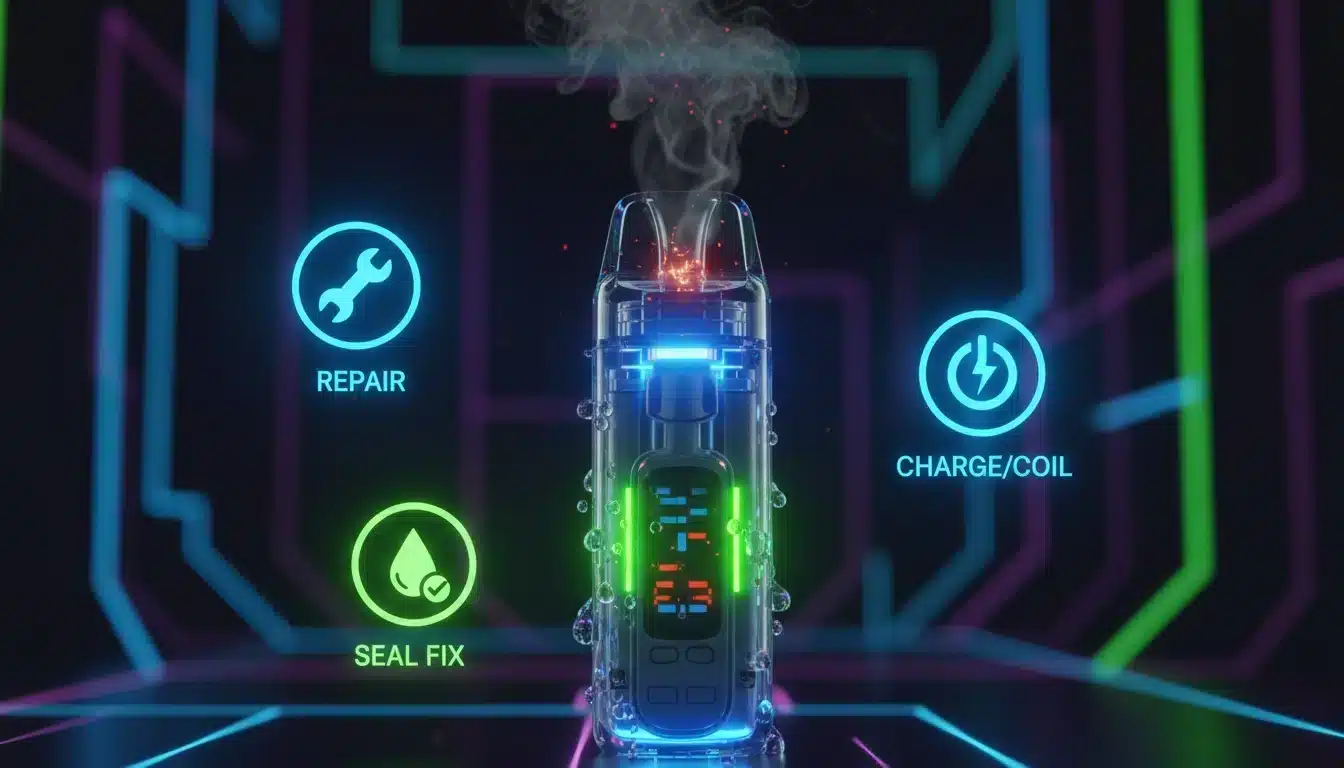 NewsPuff 9k Wer funktioniert nicht? 5 Häufige Probleme und ihre Lösungena detailed close up of a puff k vape center focu