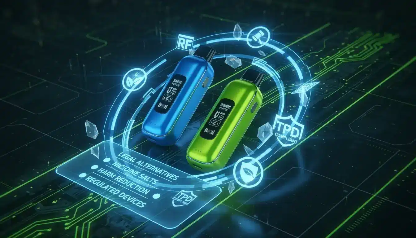 Notizie Puff ricaricabili vs. puff usa e getta: la guida completa alla scelta del vostro vape nel 2024Illustrazione futuristica con puff vape