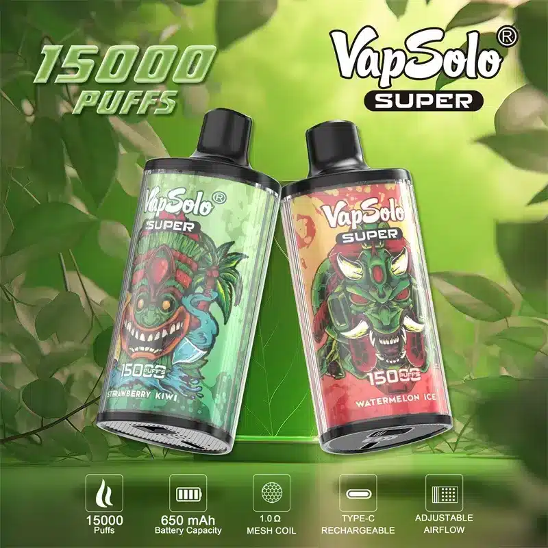 Détail technique de la puff rechargeable Vapsolo Super 15000